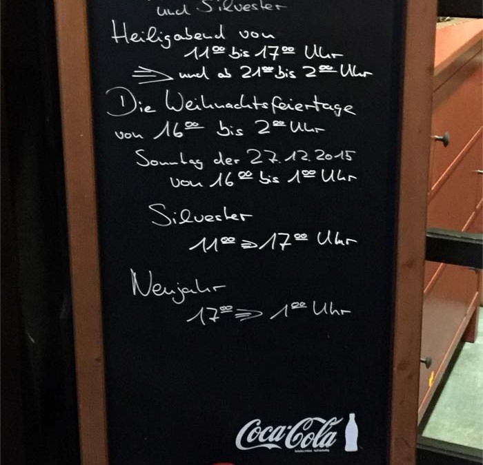 X-MAS Classic Rocknight und die Öffnungszeiten an den Feiertagen